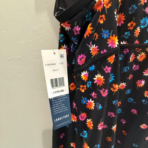 Longitude Black one pice swimsuit with Colorful Floral Design - Picture 5 of 5